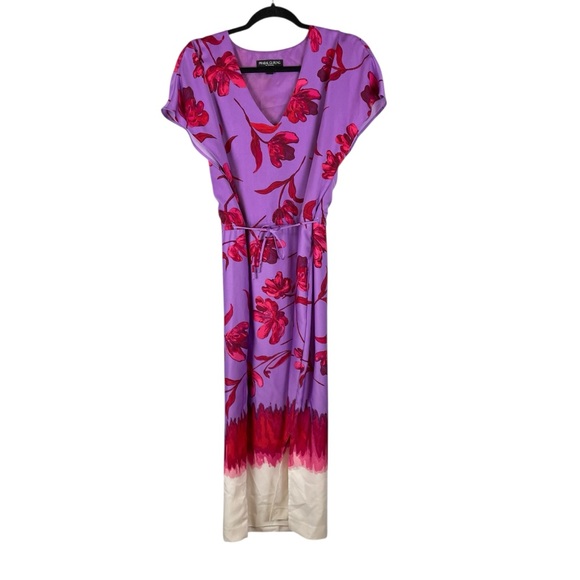 Prabal Gurung for JCPenney Lavender/Magenta Floral Maxi Dress, Tie‑Waist, Size M - Picture 1 of 5